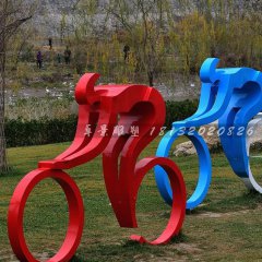 不銹鋼騎自行車雕塑，賽車雕塑