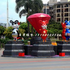 小區卡通雕塑，小區玻璃鋼人物雕塑