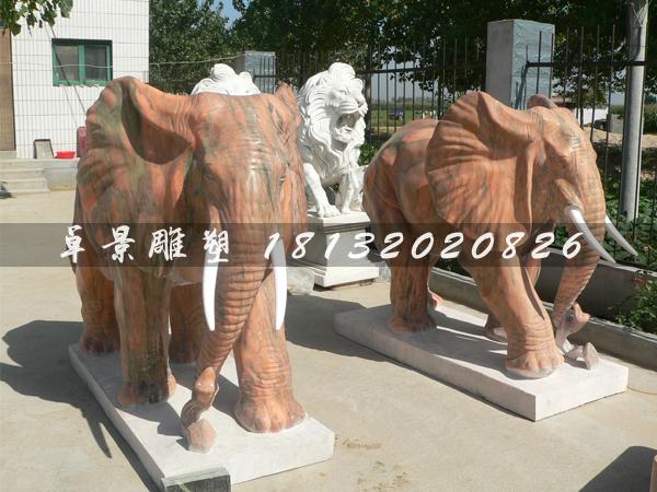 石雕大象，石頭大象雕塑