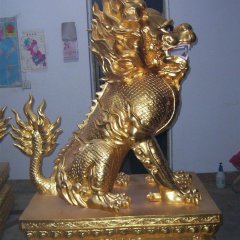 麒麟銅雕，鑄銅麒麟雕塑