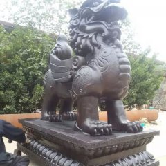 銅麒麟雕塑，企業(yè)門口麒麟銅雕