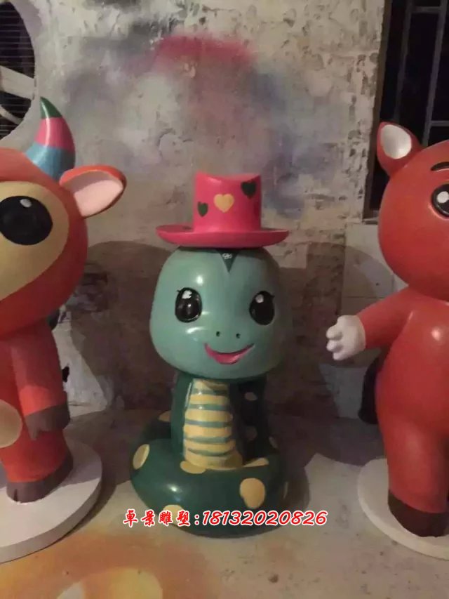 玻璃鋼卡通動物雕塑，玻璃鋼小動物雕塑