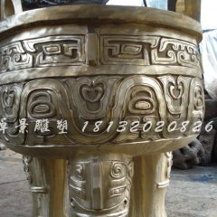 三足圓鼎，鑄銅三足圓鼎