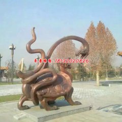 龍龜銅雕，公園龍龜?shù)袼? width=