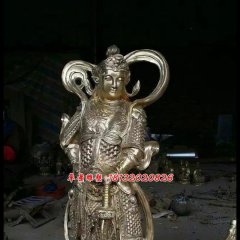 韋佗佛護(hù)法銅雕，鑄銅韋佗佛護(hù)法雕塑