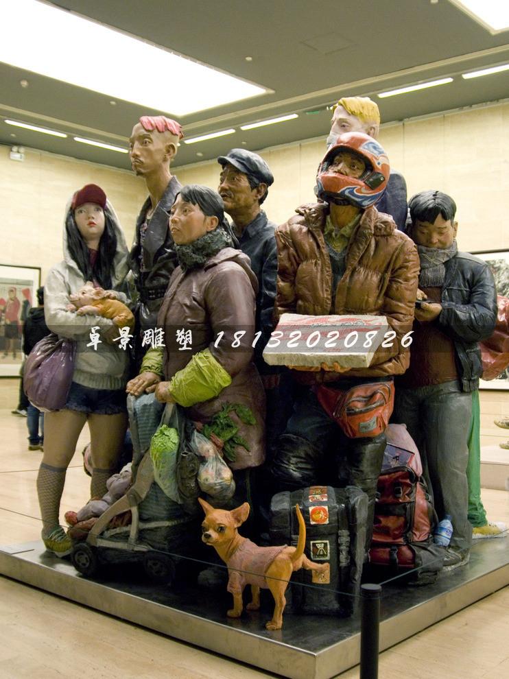 玻璃鋼人物雕塑，玻璃鋼廣場雕塑