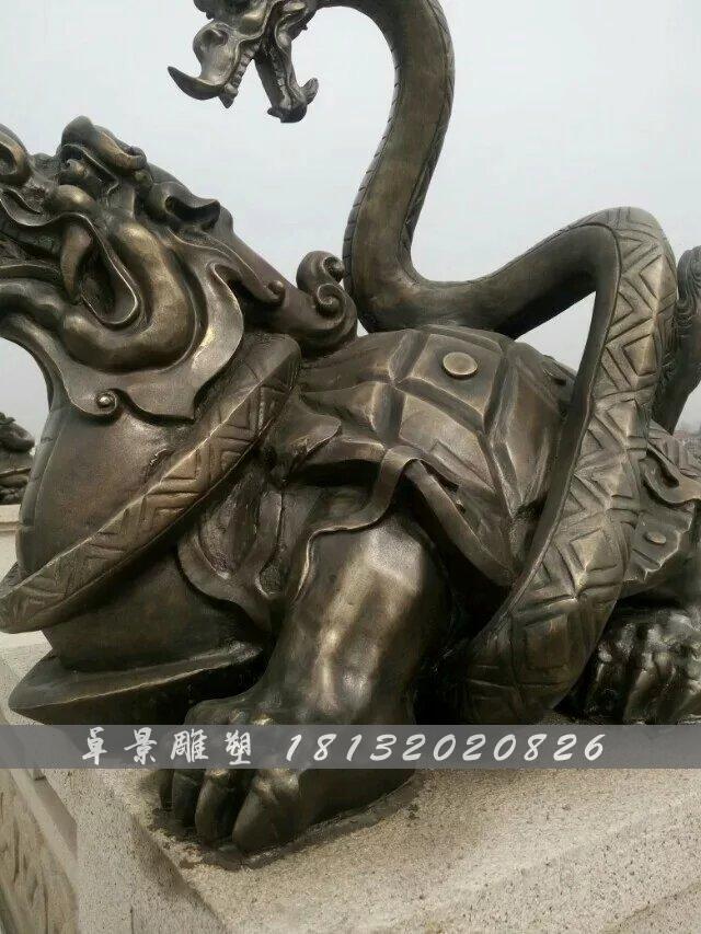 龍龜銅雕，鑄銅龍龜雕塑 (4)