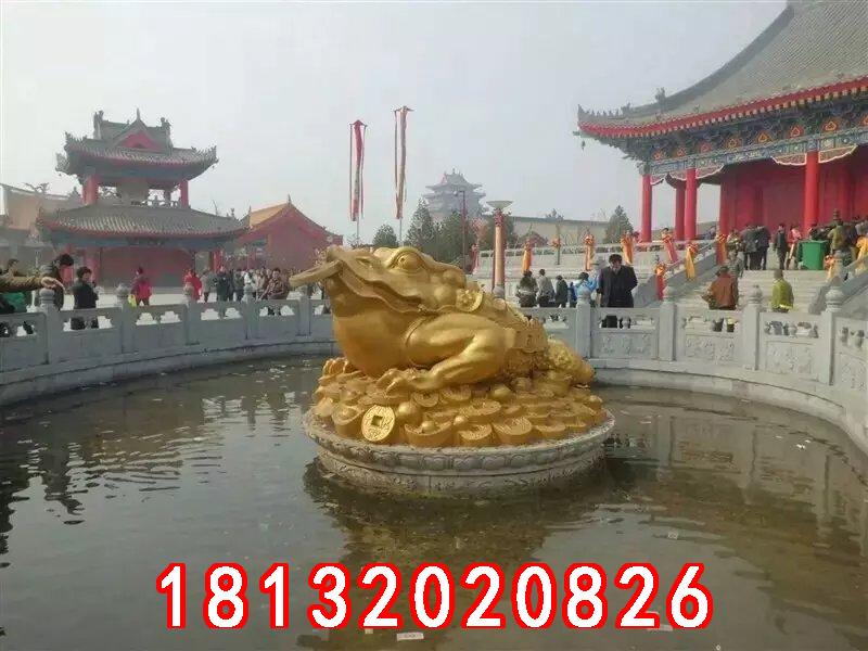 金蟾銅雕，招財金蟾銅雕