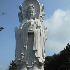 觀音菩薩石雕，三面觀音菩薩石雕