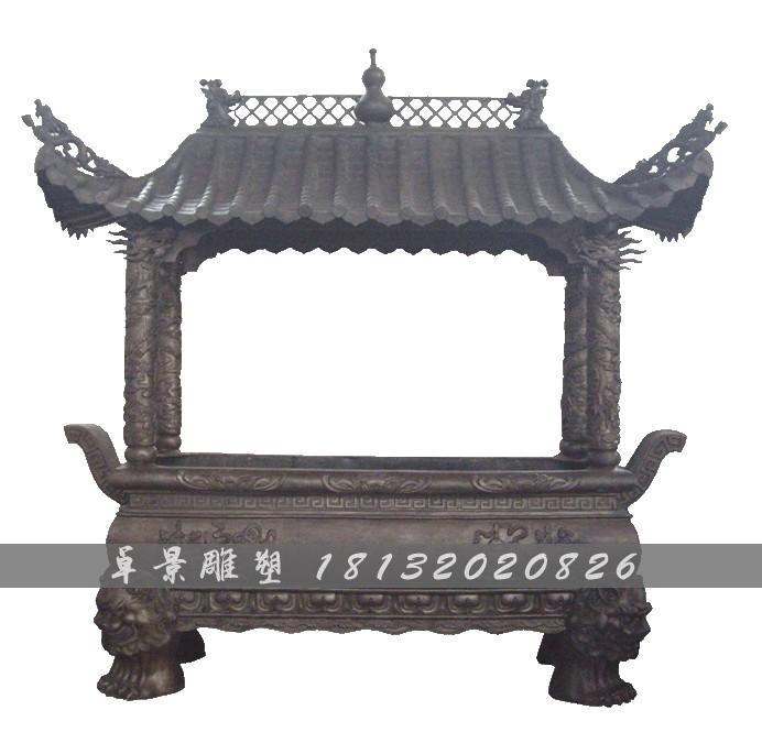 銅香爐，鑄銅香爐，銅方香爐 (2)