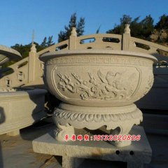 石頭香爐，石雕香爐雕塑