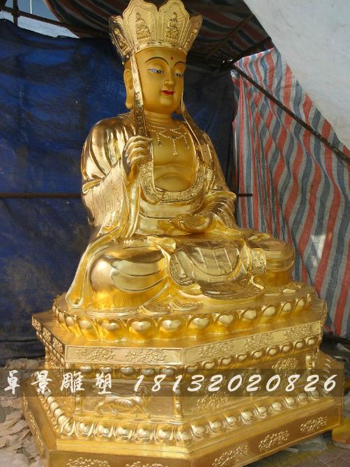 地藏王菩薩雕塑，貼金銅地藏王菩薩雕塑