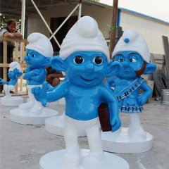 玻璃鋼藍精靈雕塑，玻璃鋼卡通雕塑
