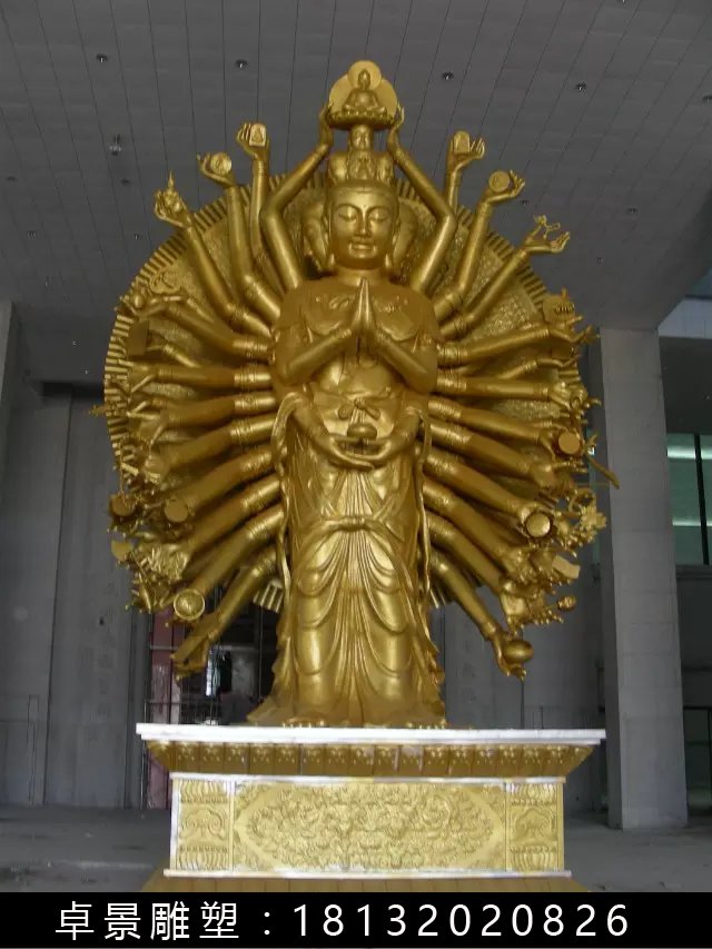 千手觀音銅雕，大型觀音銅雕