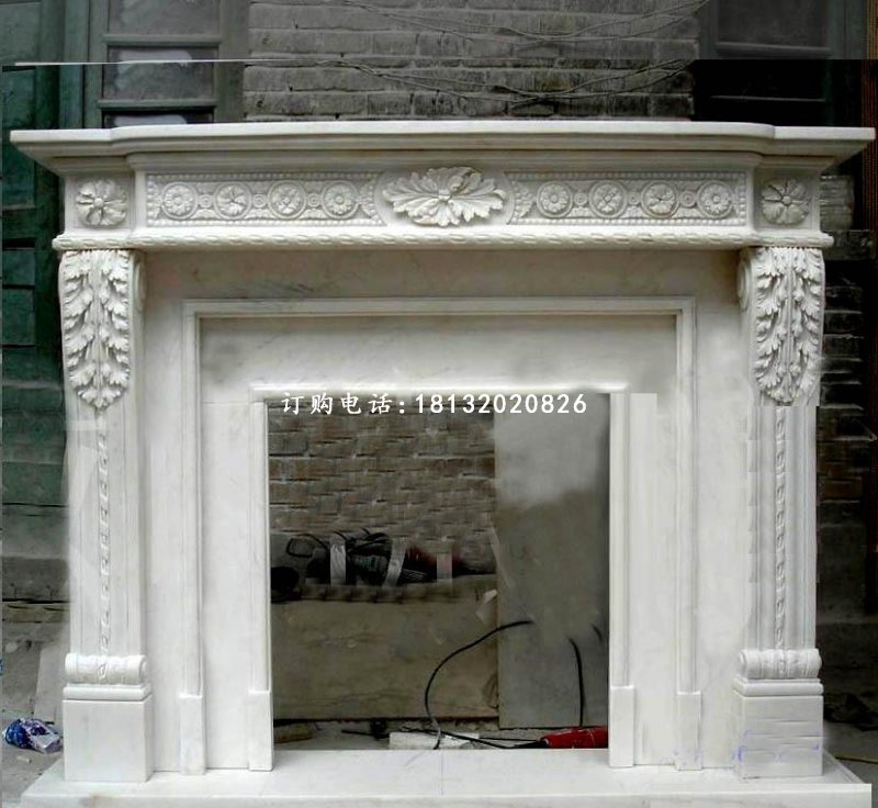 漢白玉壁爐，歐式壁爐雕塑