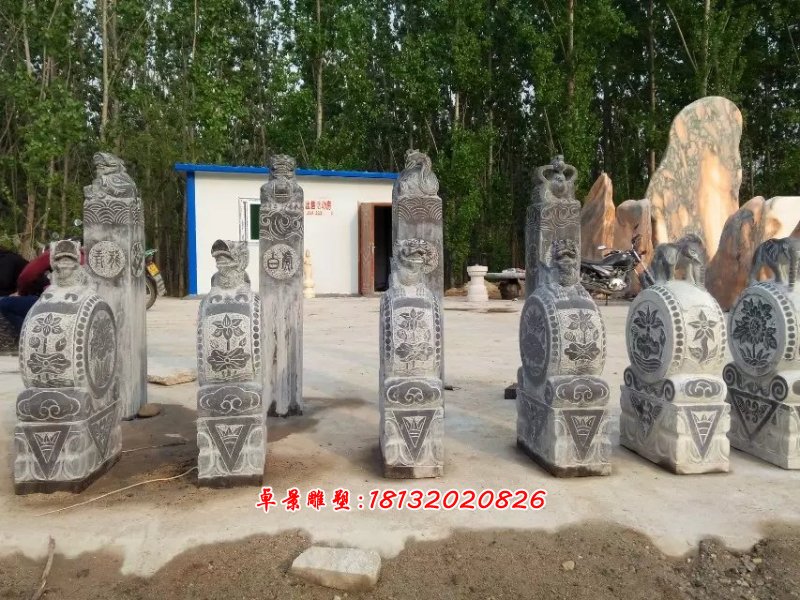 抱鼓石雕塑，門墩，門鼓