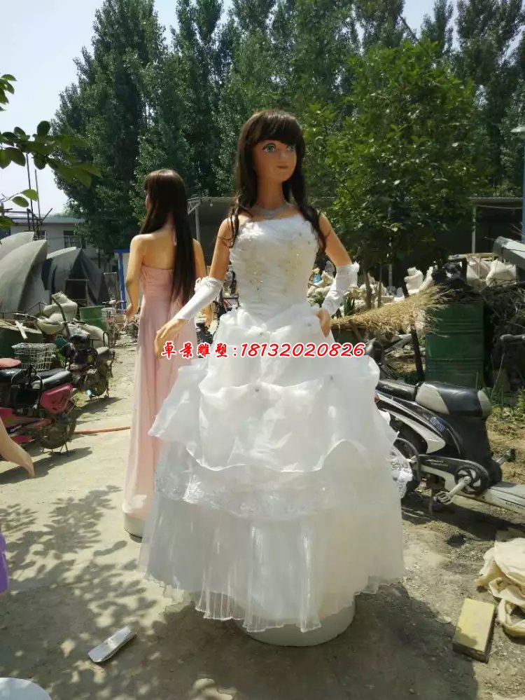 玻璃鋼美少女雕塑，卡通美少女玻璃鋼雕塑 (2)