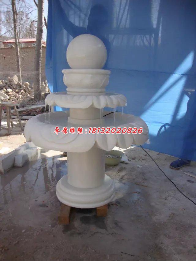 風水球石雕，漢白玉風水球雕塑 (1)