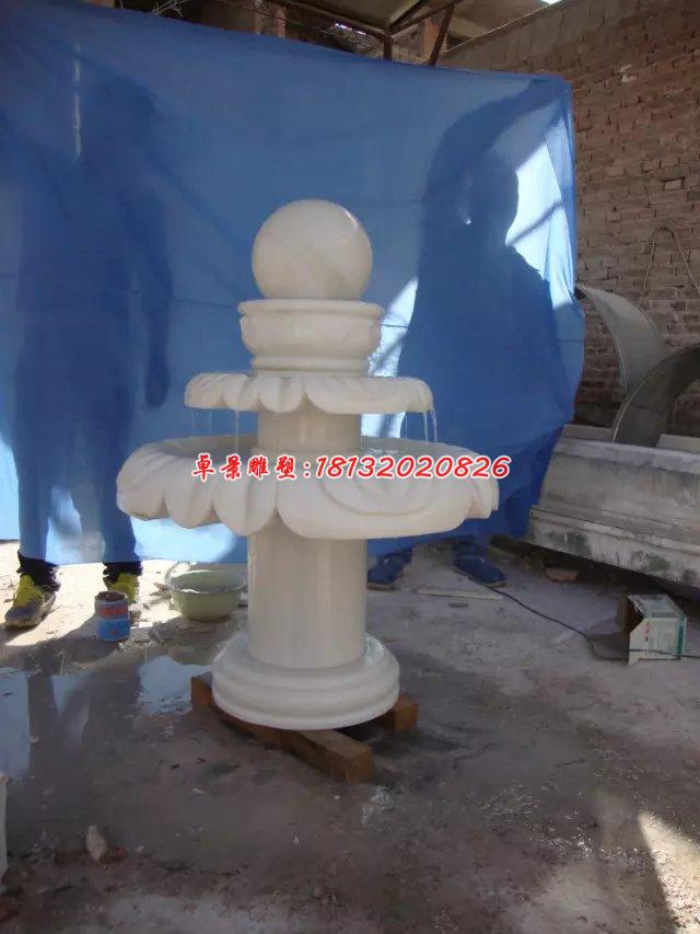 風水球石雕，漢白玉風水球雕塑 (2)