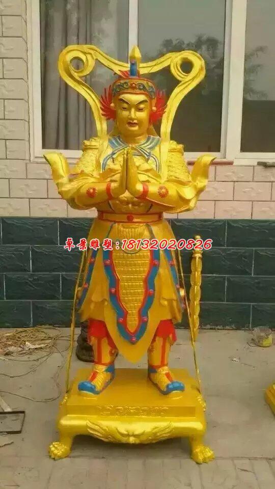 銅雕韋陀，韋陀菩薩彩繪雕塑