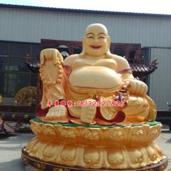 彌勒佛銅雕，銅雕彩繪雕塑