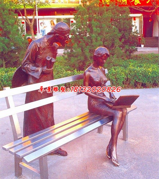 穿越銅雕，街邊景觀銅雕