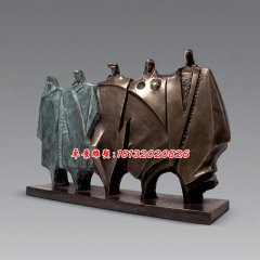 抽象人物銅雕，廣場景觀雕塑