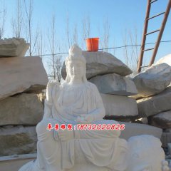 普賢菩薩石雕，漢白玉菩薩雕塑