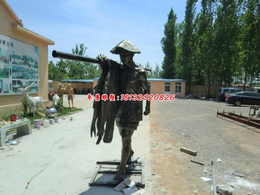 打漁銅雕，廣場(chǎng)小品銅雕