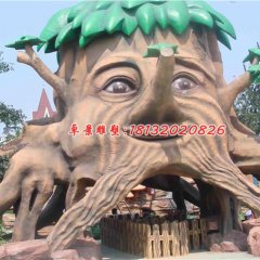 玻璃鋼大樹雕塑，卡通大樹雕塑