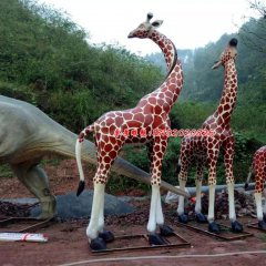 仿真長頸鹿雕塑，玻璃鋼動物雕塑