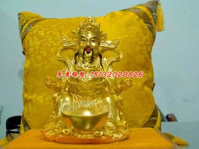 財(cái)神銅雕，貼金銅財(cái)神雕塑 (1)