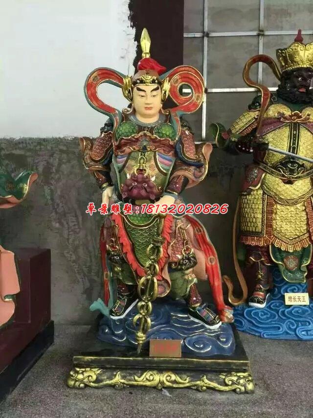 玻璃鋼韋陀雕塑，玻璃鋼彩繪韋陀雕塑