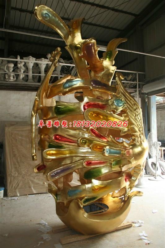 玻璃鋼鳳凰雕塑，玻璃鋼動物雕塑