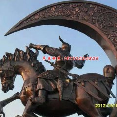 古代人物騎馬銅雕，廣場景觀銅雕