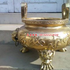 銅雕香爐，寺廟銅香爐雕塑
