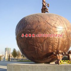 蘋果銅雕，景觀城市銅雕