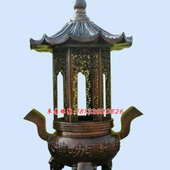 功德塔爐銅雕，寺廟香爐銅雕