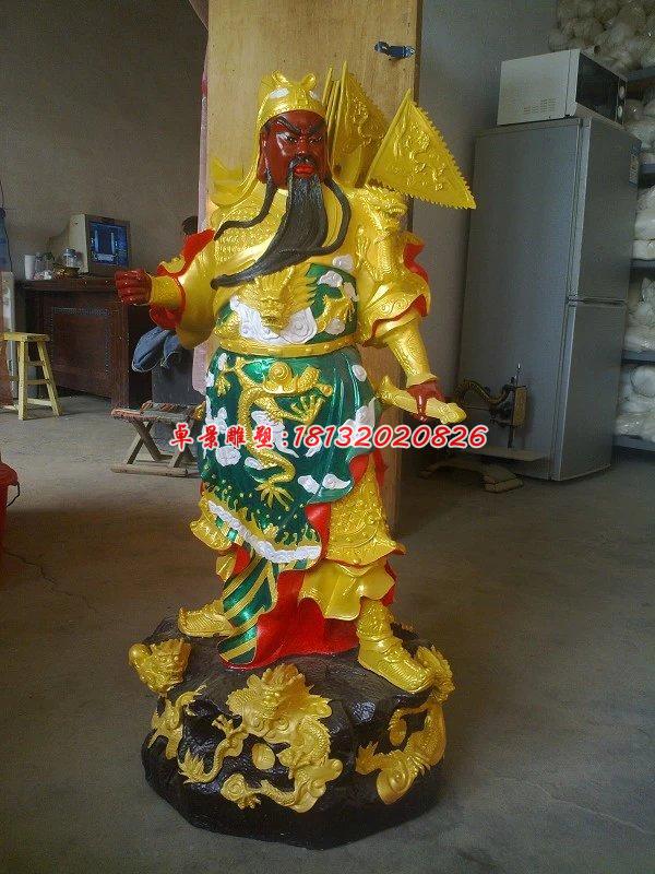 玻璃鋼關公雕塑，玻璃鋼彩繪關二爺