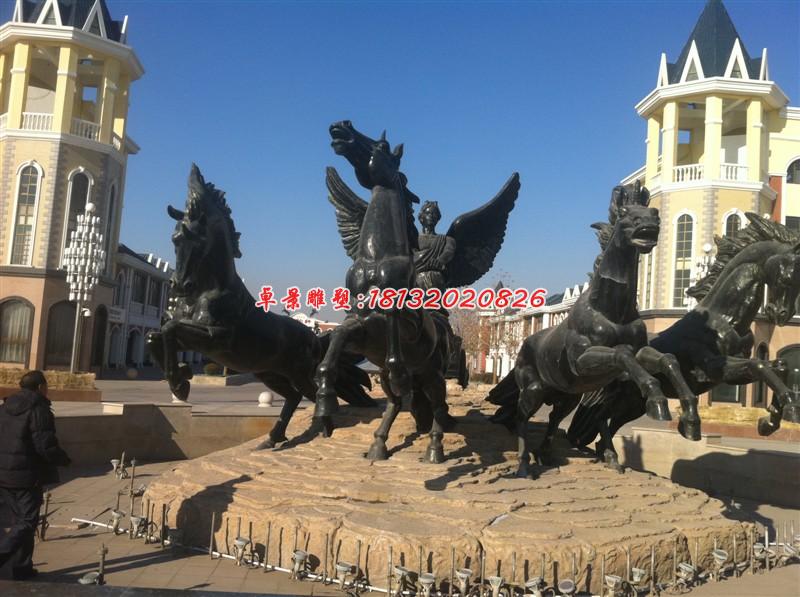 阿波羅戰(zhàn)車雕塑，小區(qū)景觀銅雕 (2)