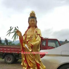 貼金佛像雕塑，西方三圣銅雕