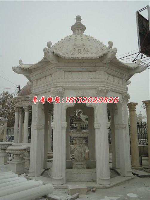 歐式涼亭石雕，小區涼亭雕塑