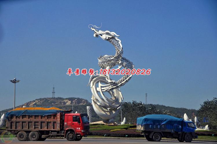 不銹鋼龍雕塑，飛龍雕塑，廣場不銹鋼雕塑