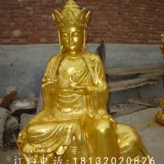 地藏王菩薩銅雕，貼金地藏王菩薩雕塑