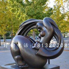 抽象女人銅雕，公園抽象人物銅雕