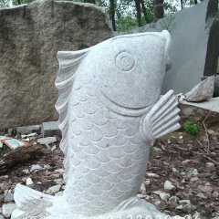 大理石鯉魚(yú)雕塑，魚(yú)石雕