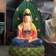 彩繪觀音菩薩雕塑，玻璃鋼觀音雕塑