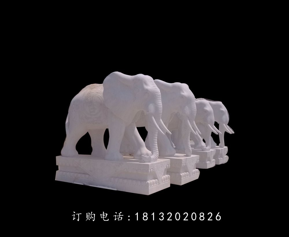 石雕大象，石雕動(dòng)物雕塑 (3)