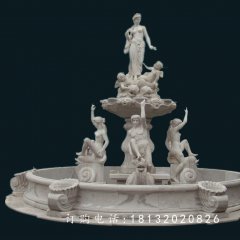 西方石雕噴泉，廣場石雕