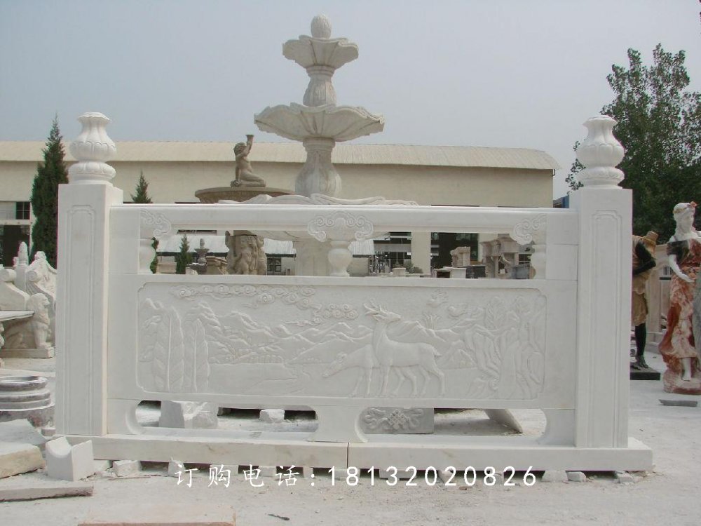 石雕欄桿，公園景觀雕塑 (3)